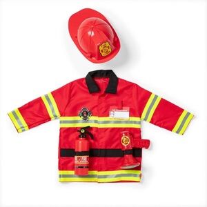 NEW Melissa & Doug Fire Chief Role Play Firefighter Dress-Up 6 Piece Set
